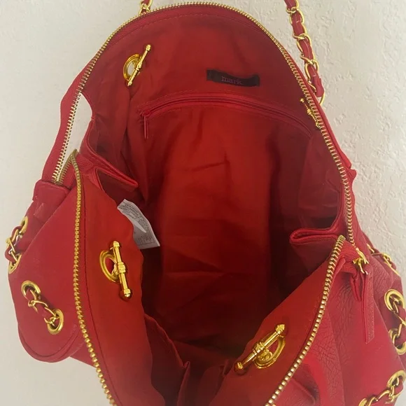 Mark. Vibrant Red Bag with Gold Details - Picture 11 of 11